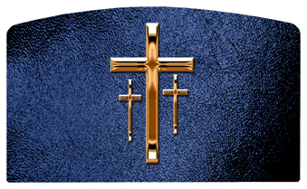 DACRO-517-CP-SH-BL Copper 3 Crosses Shimmer Blue